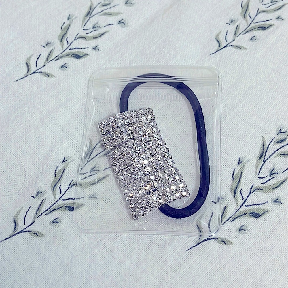 Glam Silver Rhinestone Ponytail Hair Tie NEW